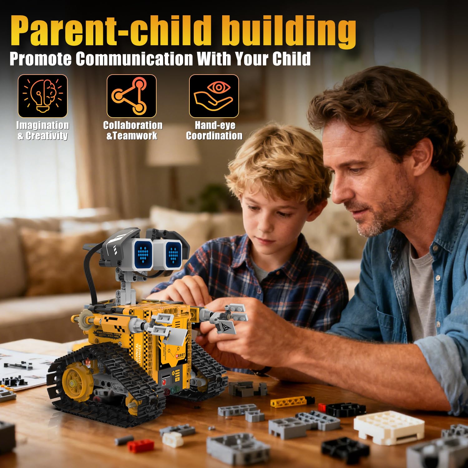 Gohero - Kit de construcción de robots, juguetes STEM 5 en 1 para niños de 8 a 10 años con control remoto y de aplicación, kits técnicos de robótica con 16 expresiones LED, regalos de Navidad y