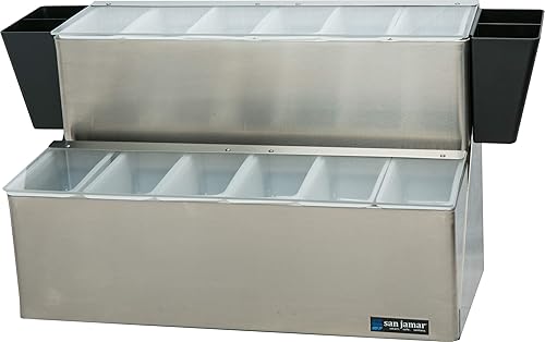 San Jamar B6766L EZ-Chill - Centro de decoración de acero inoxidable Ultimate Adorno, 20-78 pulgadas de ancho x 12-34 pulgadas de alto x 12 pulgadas