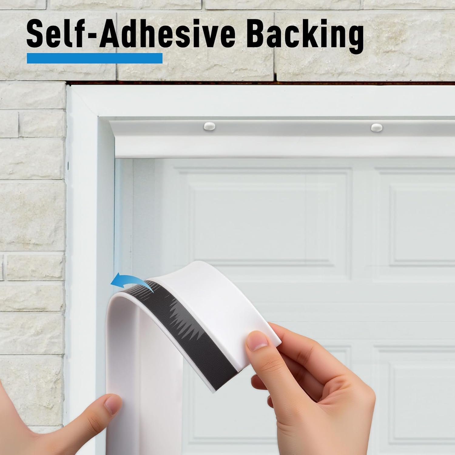 Garage Door Seal Top and Sides, 34FT TPE Garage Door Seal with Adhesive-Backed, Weatherproofing Garage Door Seals with Nails and Lids in White