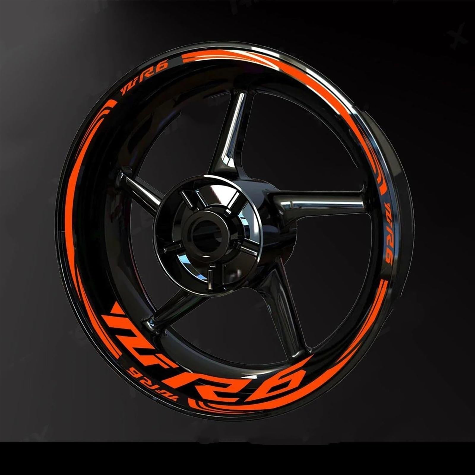 Motorcycle Accessories Wheel Stickers for Yamaha YZF R6 2017-2022 Reflective Rim Motorbike Waterproof Decals Decorative(Color6)