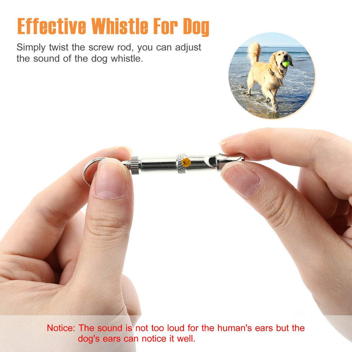 Sage Square Training Combo of Adjustable Pet Dog and Puppy Coach Canine Commands Quiet Control Training Whistle & Clicker with Wrist Strap (Pack of 2) 2