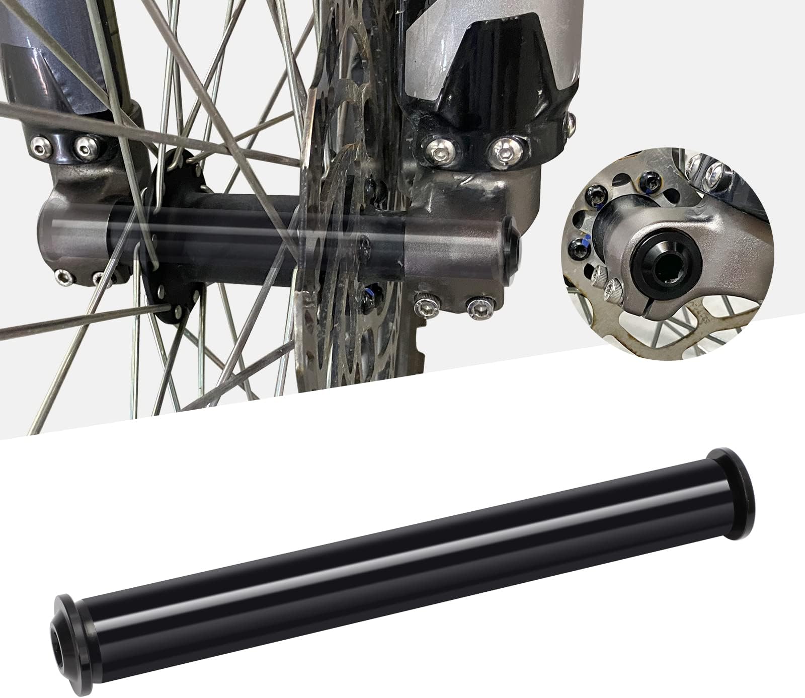 AUTOVIC Front Wheel Axle, Billet Aluminum Front Fork Axle and Bolt Nut Cap For Sur Ron Light Bee X Segway X x260 x160 DNM Front Fork Only