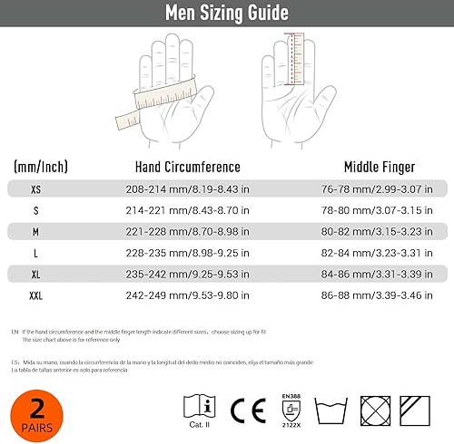 Miniatura 7 de Vgo... 2 pares de -4 o superior 3M Thinsulate C100 guantes de trabajo cálidos de cuero sintético forrados, inserción impermeable (SL8777FW)