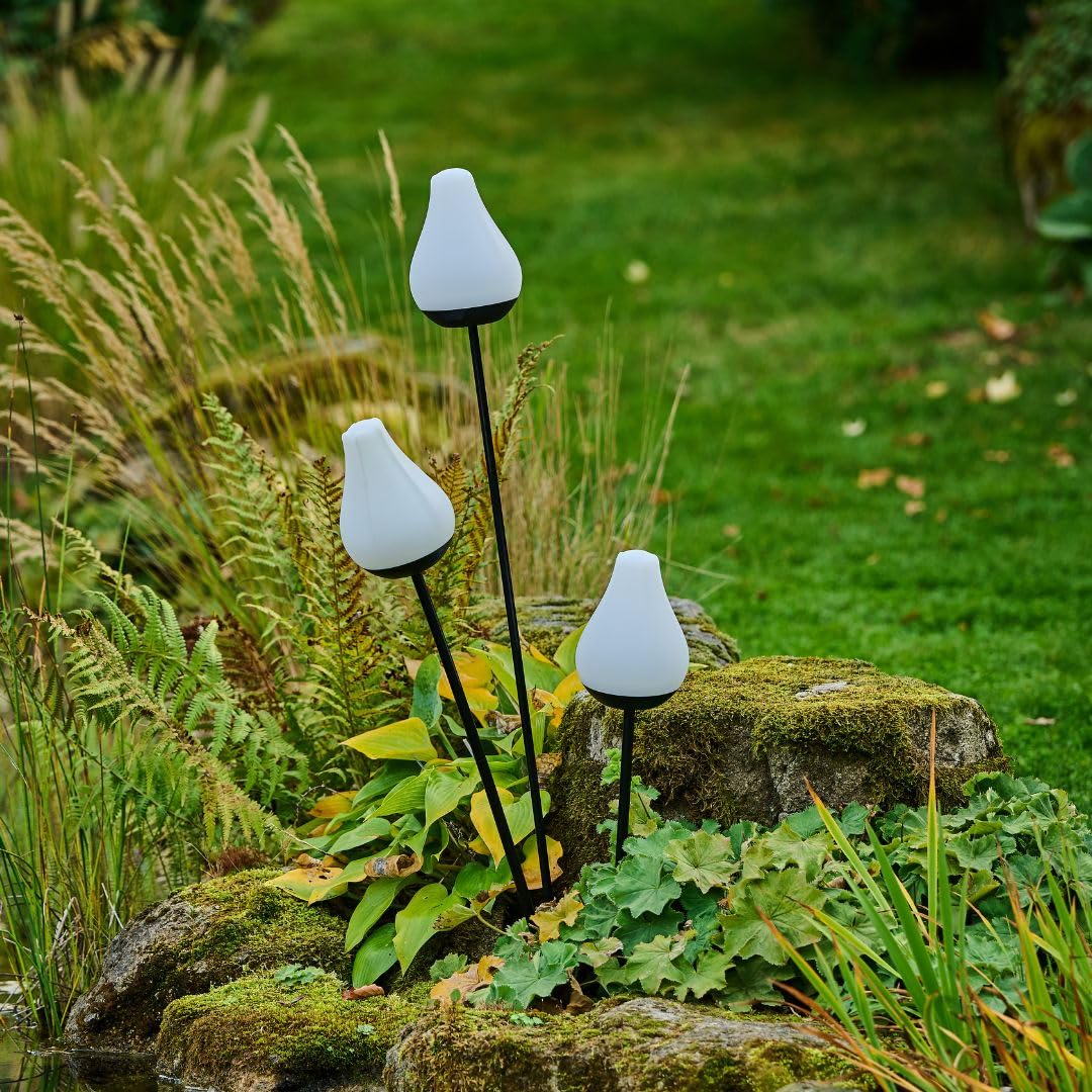 Lumix® Solar Flowers 1x Solarleuchte für Außen Garten von Krinner innenliegendes Solarpanel, IP44, Auto EIN/AUS mit RGB, Auto Change und neutralem LED Licht, Gartenleuchte Tulip 1 Stück