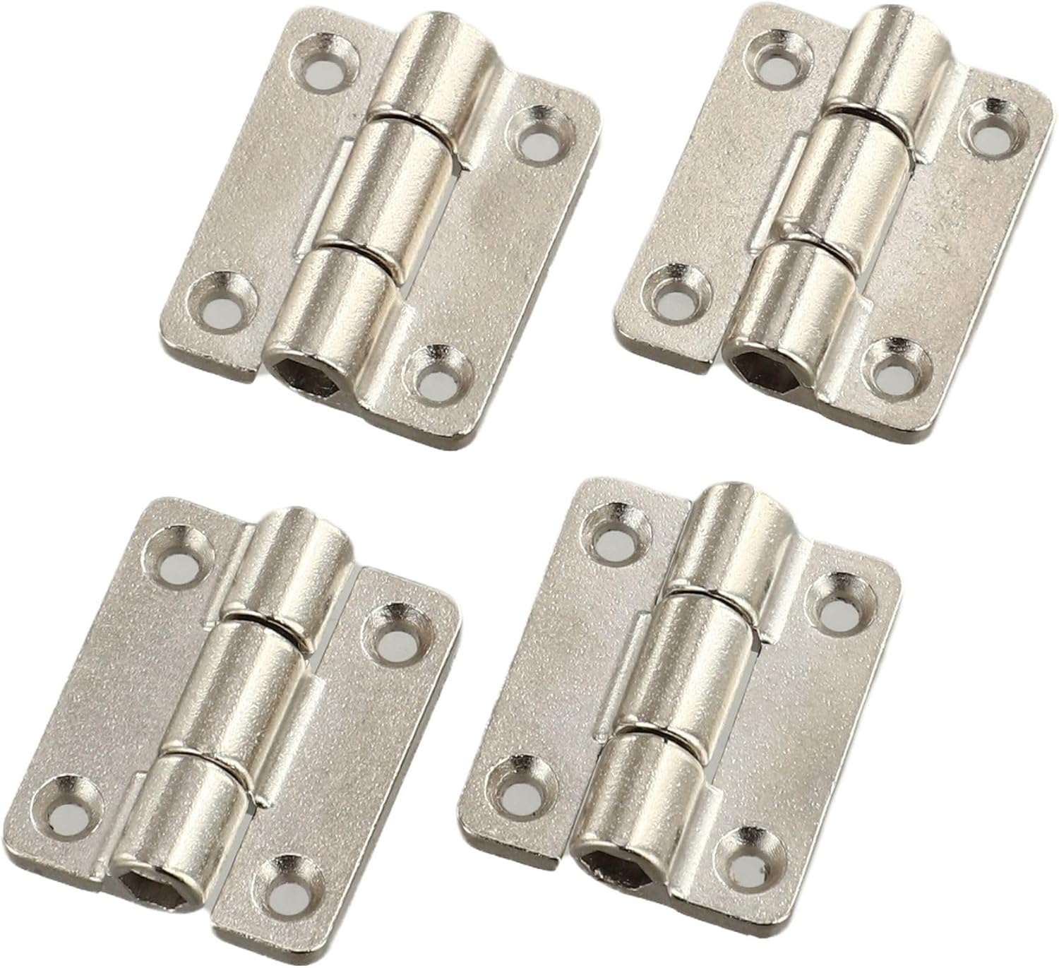 Adjustable Torque Damping Hinge Zinc Alloy Stop Positioning 360 Degree Friction Hinge with Hex Key for Furniture Cabinet Door Industrial Equipment Black Silver(26x22MM Silver)