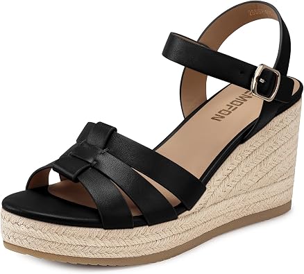 TEMOFON Wedge Sandals for Women Dressy Platform Wedge Espadrilles Sandals - Comfortable Summer Casual Open Toe Strappy Shoes Size 5-11