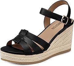 TEMOFON Wedge Sandals for Women Dressy: Platform Wedge Espadrilles Sandals - Comfortable Summer Casual Open Toe Strappy Shoes Size 5-11