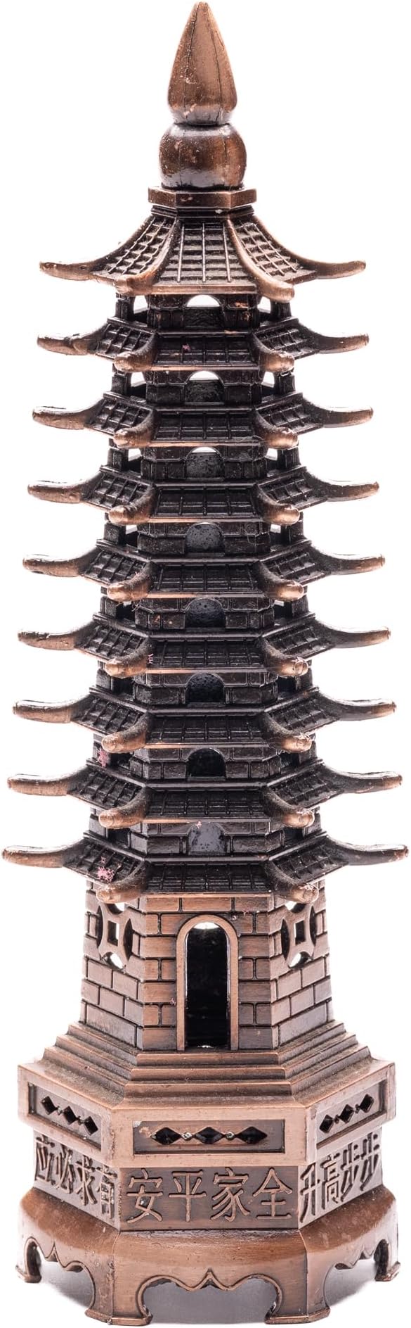- Feng Shui Education Pagoda Tower 9 Layers for Student Better Academic Performance, Studies and Memory Keep at Study Table, Desk Rakshabandhan Gifting (Metal Copper Finish, 6 Inches)