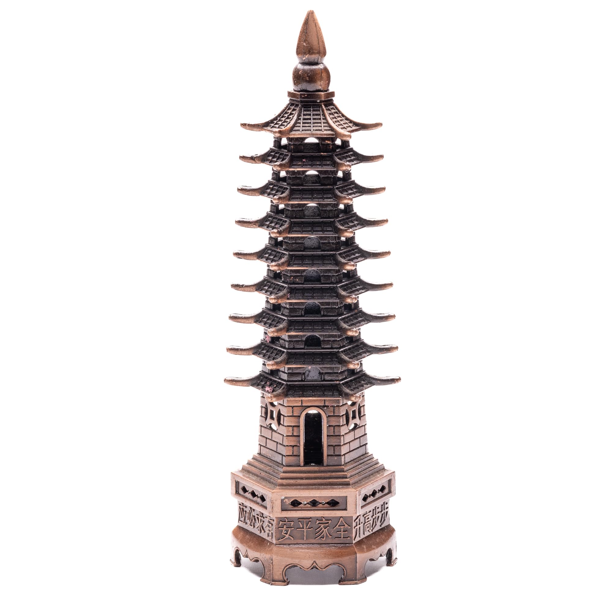 Plus Value Feng Shui Education Pagoda Tower 9 Layers for Student Better Academic Performance, Studies and Memory Keep at Study Table, Desk Rakshabandhan Gifting (Metal Copper Finish, 6 Inches)
