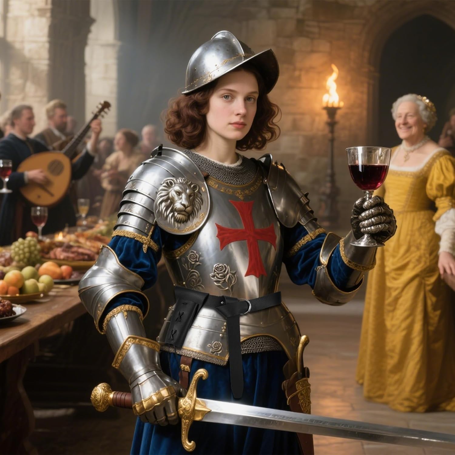 Medieval Leather Sword Belt Dagger Frog Renaissance LARP Accessories for Knight Warrior Cosplay - Image 7