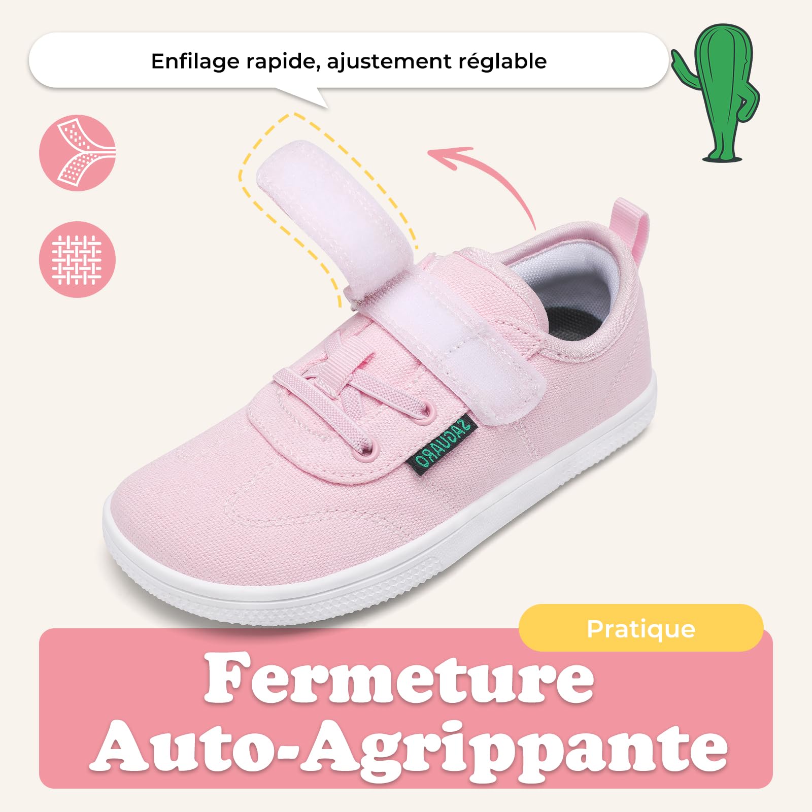 SAGUARO Baskets Barefoot Fille Chaussures Minimalistes Flexibles pour Extérieur et Intérieur,GR.25-35