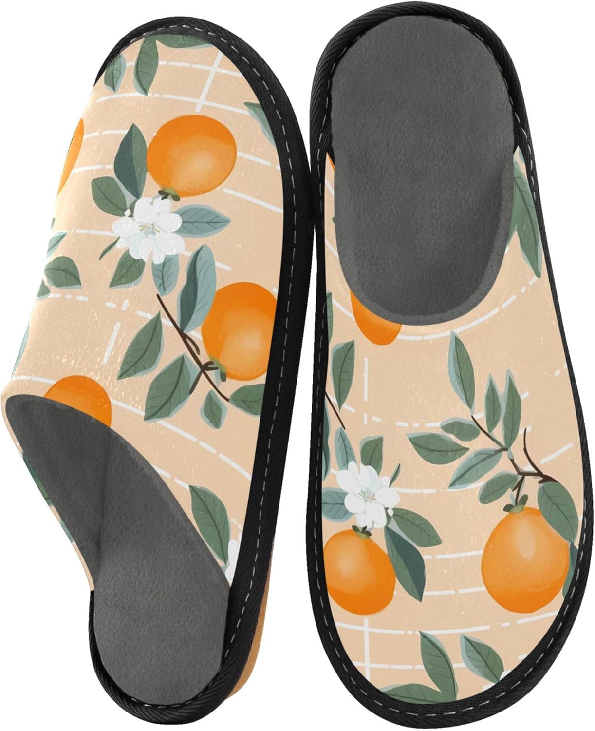 Orange Fruit House Slippers – Cozy Fuzzy Slippers for Guests, Washable & Disposable, Perfect for Shoeless Home, Spa & Hotel Use A111592