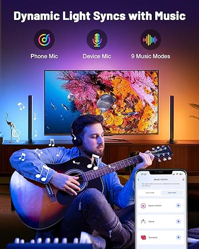 Miniatura 6 de Barras de luz LED inteligentes RGB+IC, luces de juego de 15 pulgadas para retroiluminación de TV, luces que cambian de color con sincronización de