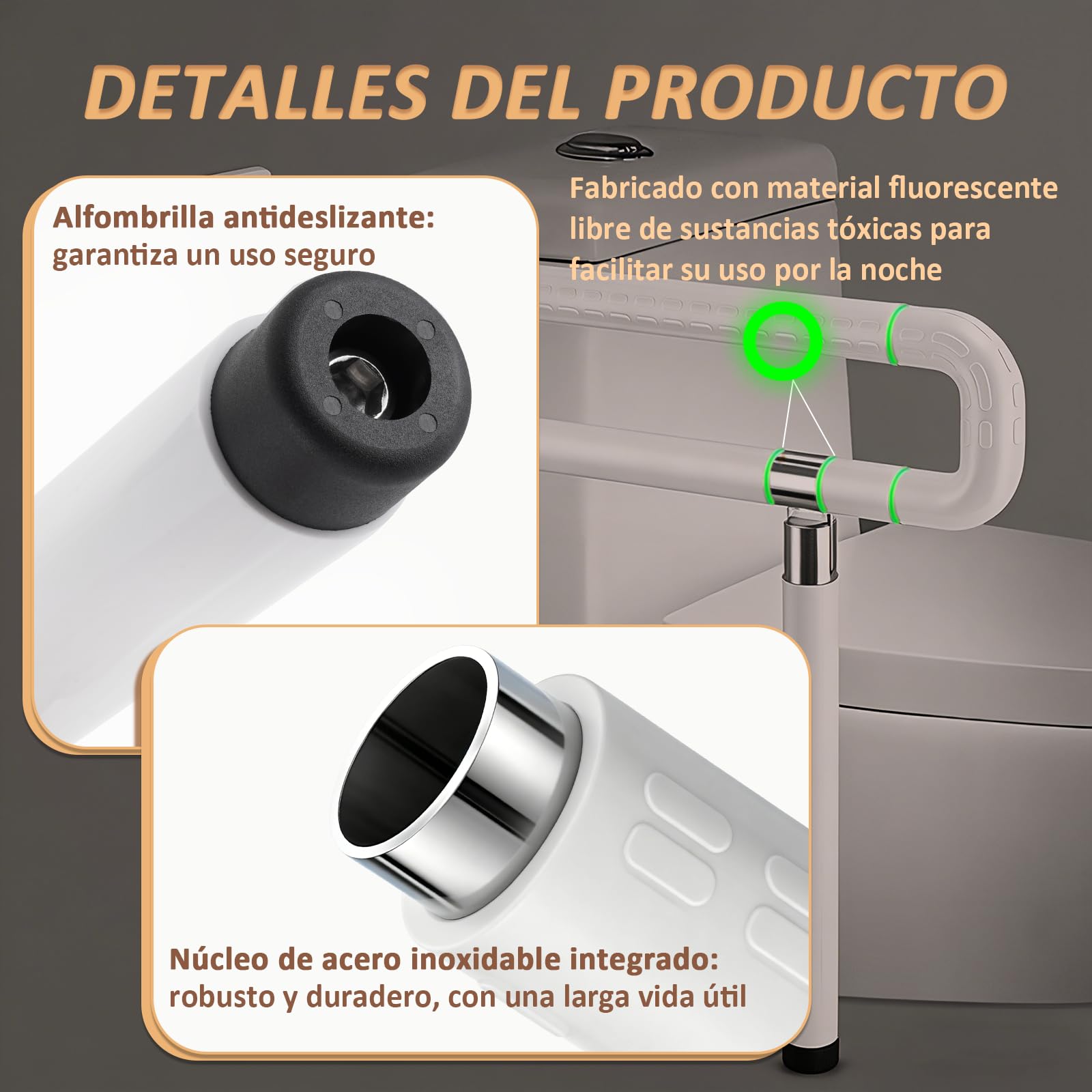 YUCHENGTECH Barra WC Minusvalidos Abatible 75cm Soporta 150 kg,Blanco | Agarraderas Bano para Mayores Acero Inoxidable Asa Seguridad WC para Ancianos Discapacitados Embarazadas