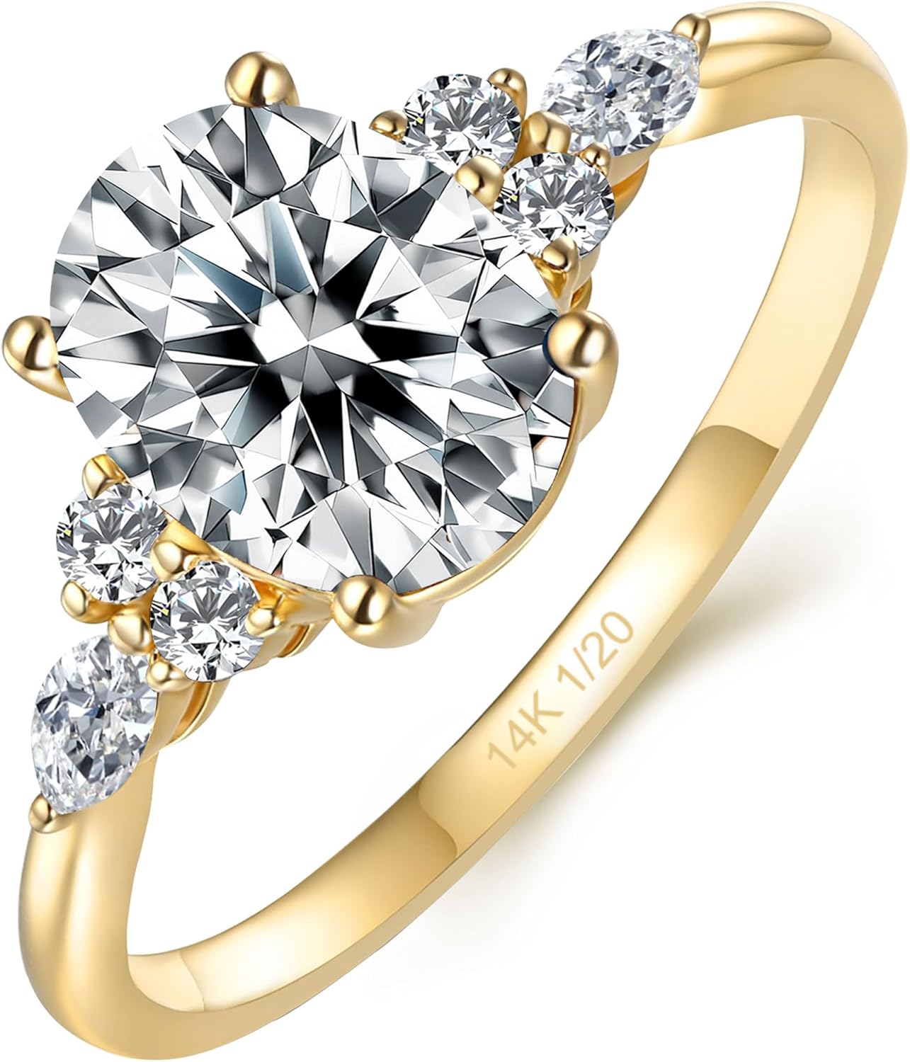 Moissanite Engagement Ring for Women Oval Cut Statement Ring 14k Gold Vermeil 925 Sterling Silver 1.5ct Promise Wedding Rings Birthstone Anniversary Christmas Gifts Sizes 5 to 12