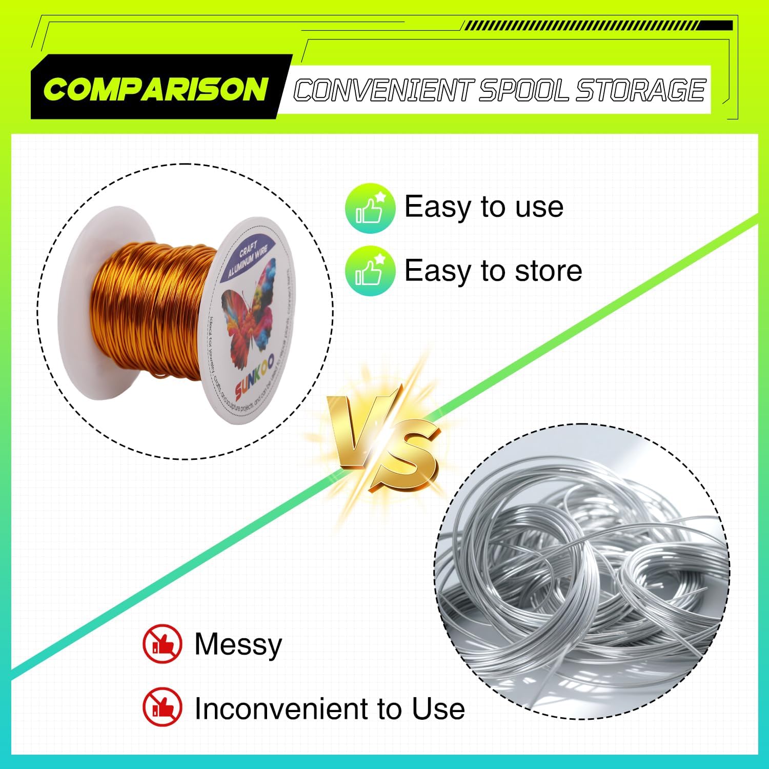 Sunkoo 20 Gauge 0.8mm Golden Yellow Aluminium Craft Wire,98.4Ft Bendable Wire for Jewellery Making Sculpting, Floristry - Image 3
