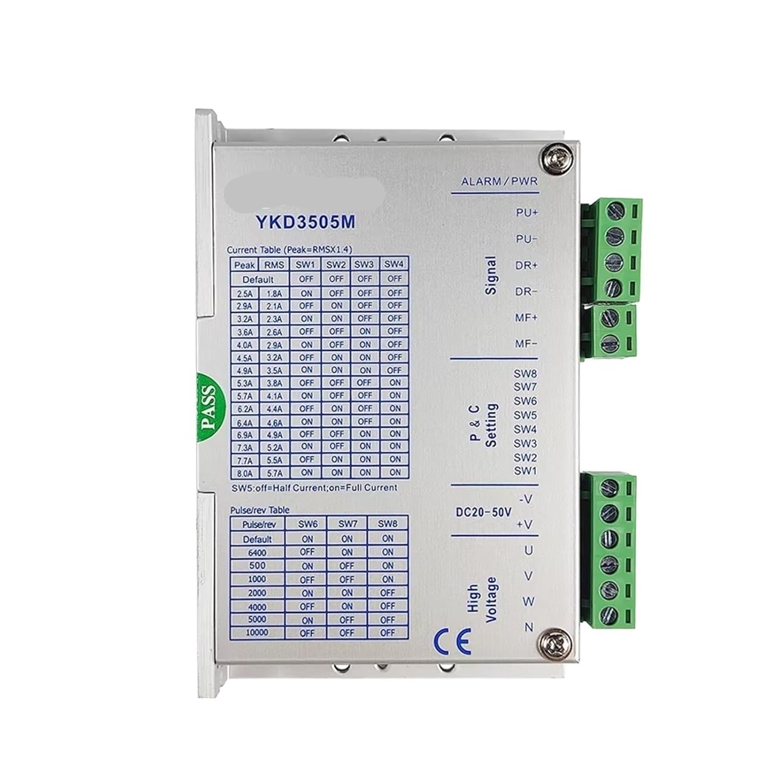 Stepper Motor Driver YKD3505M for 3 Phase 42~86mm (17~34) Stepper Motors Which Current are Below 5.7A.