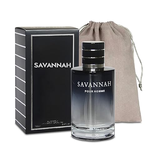 Colonia para Hombres Savannah Eau De Toilette Spray Corporal Fragancia Para Hombres - Ropa de Día, Conjunto de Perfume Diario Casual con Bolsa de