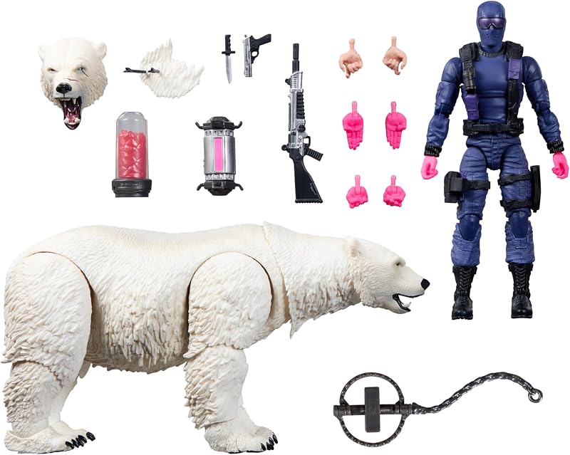G.I. Joe Classified Series #161, Snake Eyes & Polar Bear, 6-Inch Scale Action Figure and Bear with 15 Accessories Including M.A.S.S. Device Catalytic Element | G.I. Joe Classified 6 Inch Action Figure Deluxe - Snake Eyes & Polar Bear