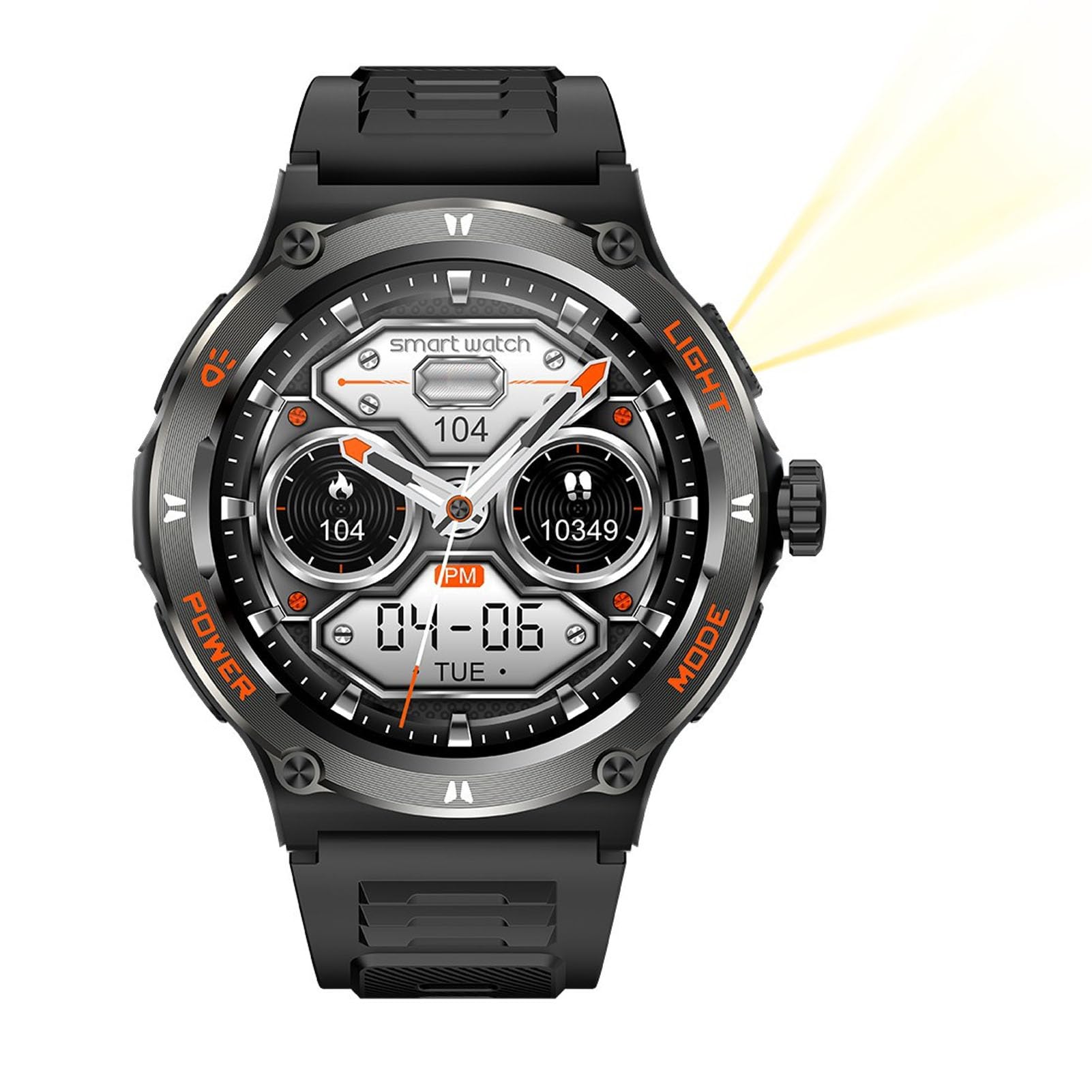 Inteligentny Zegarek, Inteligentny Zegarek z Ekranem Dotykowym 1,53 Cala, Wbudowany Kompas, ponad 100 Trybów Sportowych, Bluetooth 5.3, Latarka, Wodoodporny, do Uprawiania (BLACK)