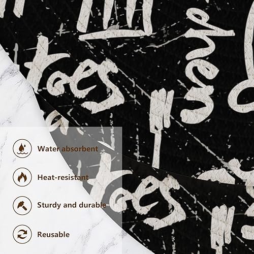 Miniatura 3 de Chef Bacon - Alfombrilla resistente al calor, salvamanteles grandes para platos calientes, absorbe agua, soporte para sartén caliente para olla