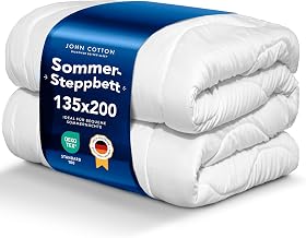John Cotton New Way Duvet 135 x 200 cm - Lightweight Quilt for Summer | Soft & Breathable Allergy Sufferers Summer Duvet | Oeko-Test Certified Blanket | Summer Duvets | Thin Blanket 135 x 200 cm