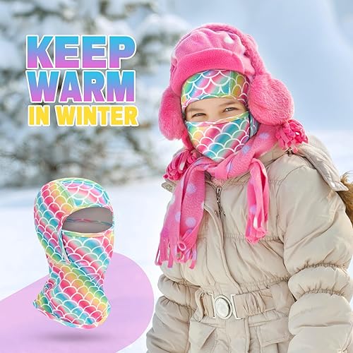 Miniatura 4 de Dinosaurs - Pasamontañas para niños, resistente al viento, calentador de cuello para niños y niñas