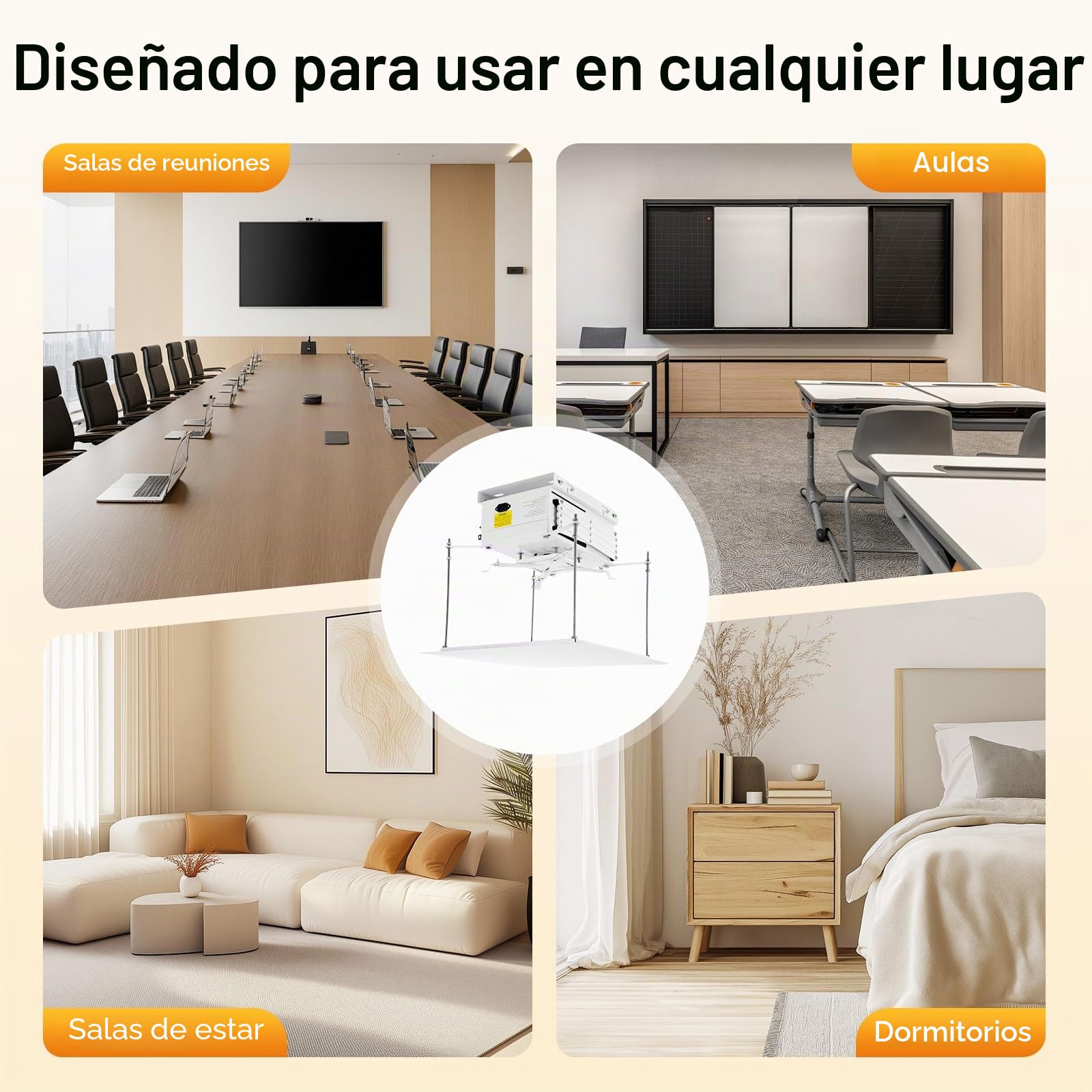 Proyector de techo plegable invisible | Soporte de proyector motorizado con mando a distancia | Soporte de techo oculto para escuelas, salas de conferencias | Capacidad de carga: 10 kg