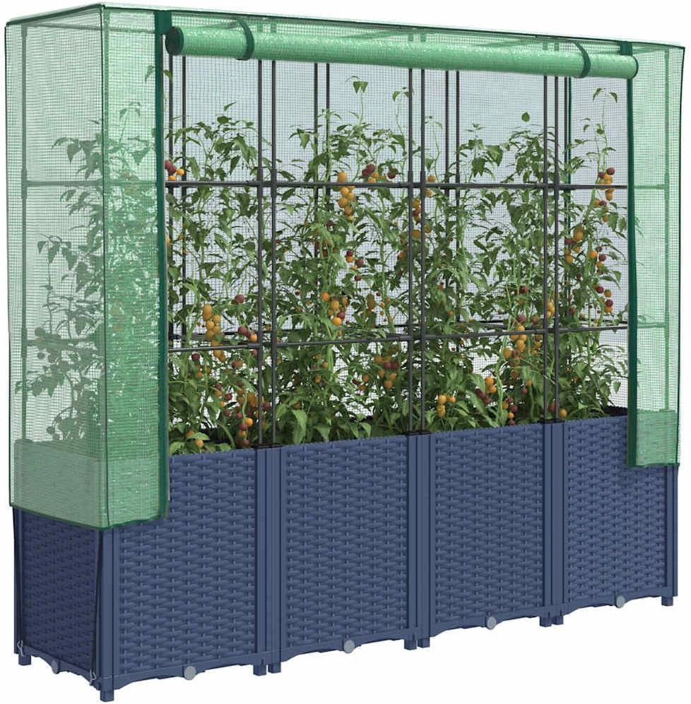 vidaXL Raised Bed Blue Grey Polypropylene Large