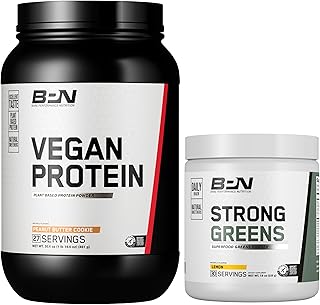 BPN Vegan Peanut Butter Cookie Protein + Strong Greens Lemon Bundle