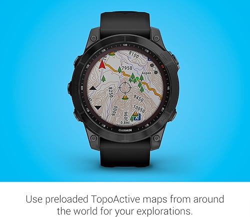 Vista 17 de Garmin Fenix 7X - Reloj inteligente de aventura solar de mayor tamaño, con capacidad de carga solar, reloj táctil para exteriores con GPS, titanio