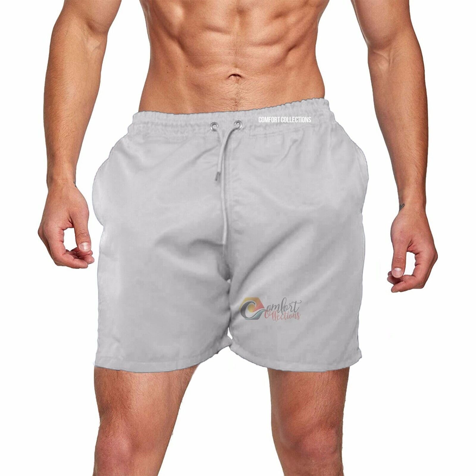 Mens Summer Shorts with Pockets Casual Elastic Waist Gym Mesh Lining Holiday Shorts-image-5