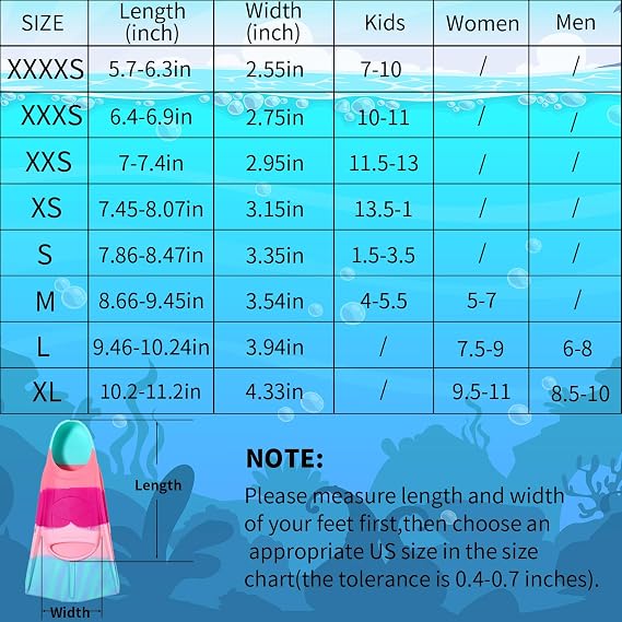 Kids Swim Fins Youth Short Blade Swimming Training Flippers