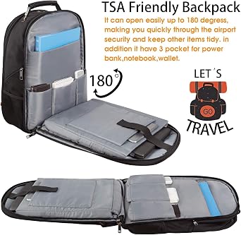 LTINVECK Travel Laptop Backpack,Extra Large Backpack for Men,Big 17 Inch Computer bag Tech Backpack