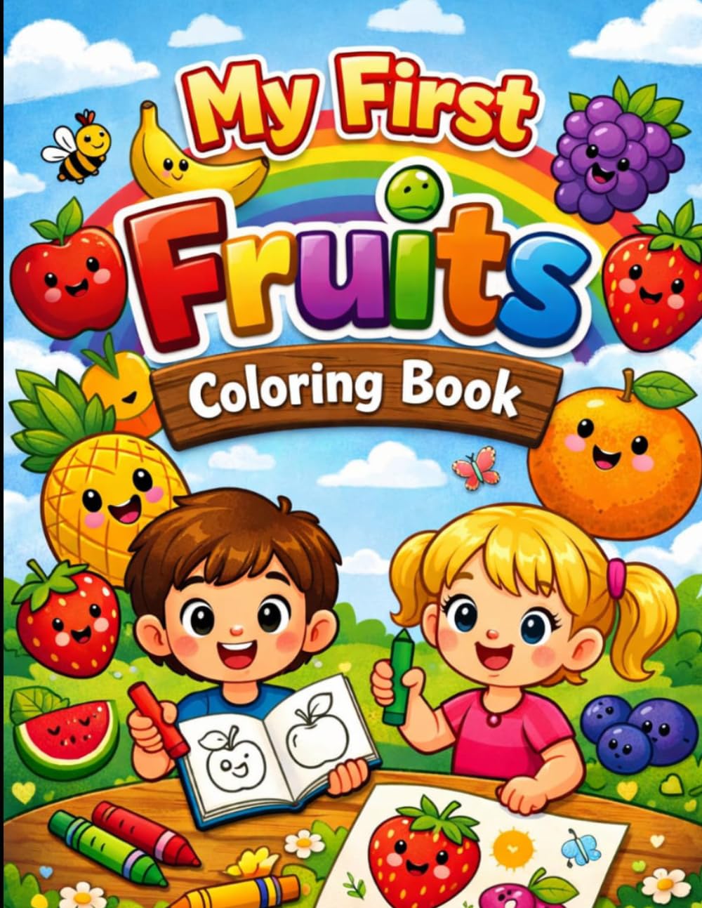 My First Fruits Coloring Book: Easy & Cute Fruit Coloring Pages for Toddlers Ages 3–6 | Bold & Simple Designs for Early Learning and Creativity
