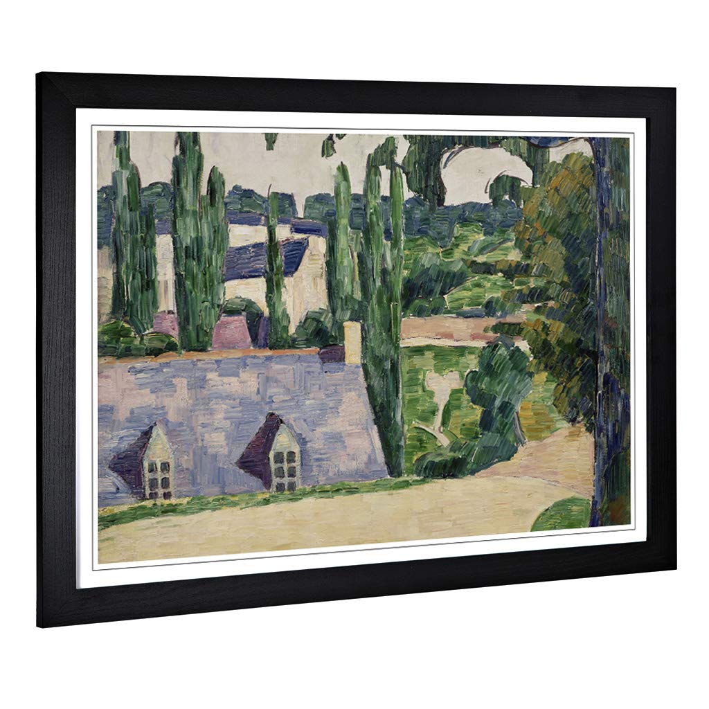 Big Box Art Framed Print of Emile Bernard Landscape at Pont-Aven Design | Wall Art Picture | Home Decor for Kitchen, Living Room, Bedroom, Hallway, Black, A2 / 24.5x18 Inch / 62x45cm