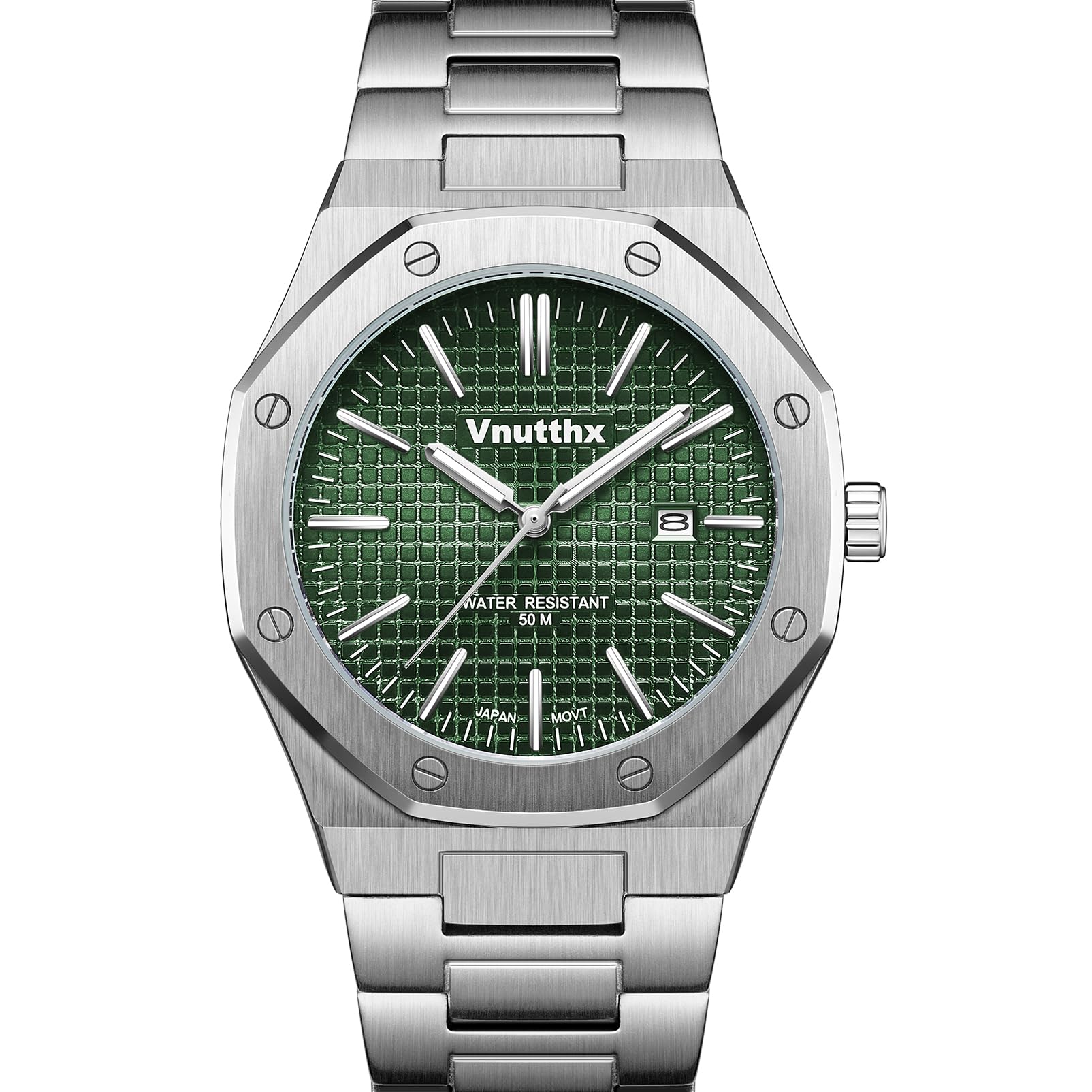 Orologio Uomo Elegante in Acciaio Inox - Orologi da Polso Impermeabile 5ATM con Movimento al Quarzo Giapponese, Quadrante Ottagonale Vintage
