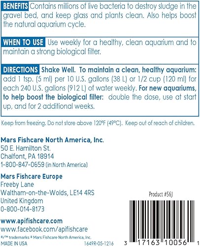 Miniatura 8 de API Stress Zyme Solución de limpieza para agua dulce y agua salada de acuario