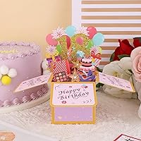 Vista 4 de Tarjeta desplegable de feliz cumpleaños, tarjeta creativa de cumpleaños 3D con sobre clásico y nota de escritura, caja desplegable de feliz