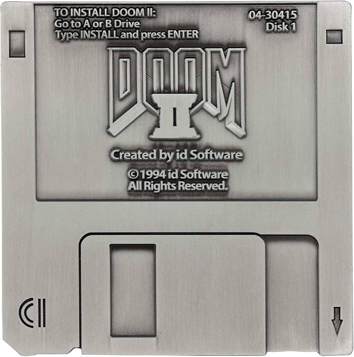 Réplica de disquete de metal en relieve del juego Fanattik Doom 2