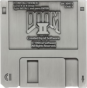 Fanattik Doom 2 Game Floppy Disk Embossed Metal Replica