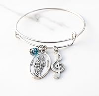 Vista 2 de Pulsera de confirmación católica para amantes de la música de Santa Cecilia para niñas