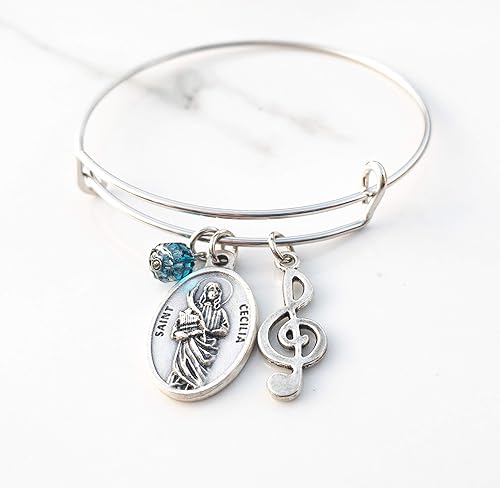Miniatura 2 de Pulsera de confirmación católica para amantes de la música de Santa Cecilia para niñas