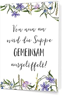 Witzige Postkarte zur Hochzeit f&uuml;r das Brautpaar, DIN A6 - Gru&szlig;karte f&uuml;r Gl&uuml;ckw&uuml;nsche von Nastami