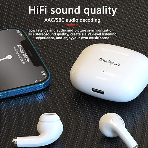 Miniatura 8 de LP40 Pro - Auriculares inalámbricos Bluetooth 5.3 con micrófono, auriculares estéreo duales con cancelación de ruido, baja latencia, auriculares