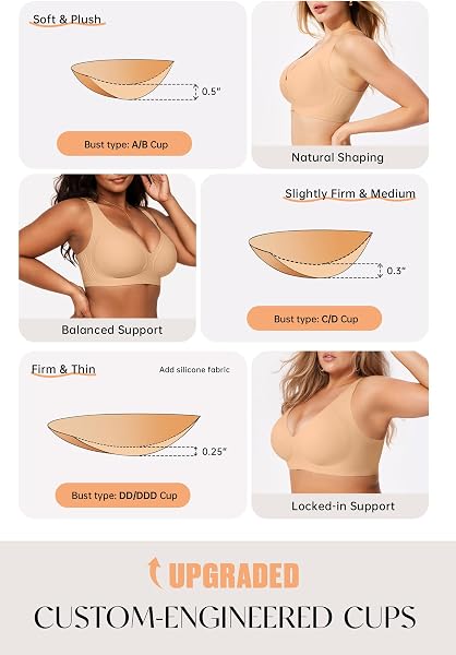 LetsJoli 2026 Jelly Bras for Women No Underwire Upgrade Wireless Deep V Seamless Push Up Plunge Comfortable Bralettes - 5