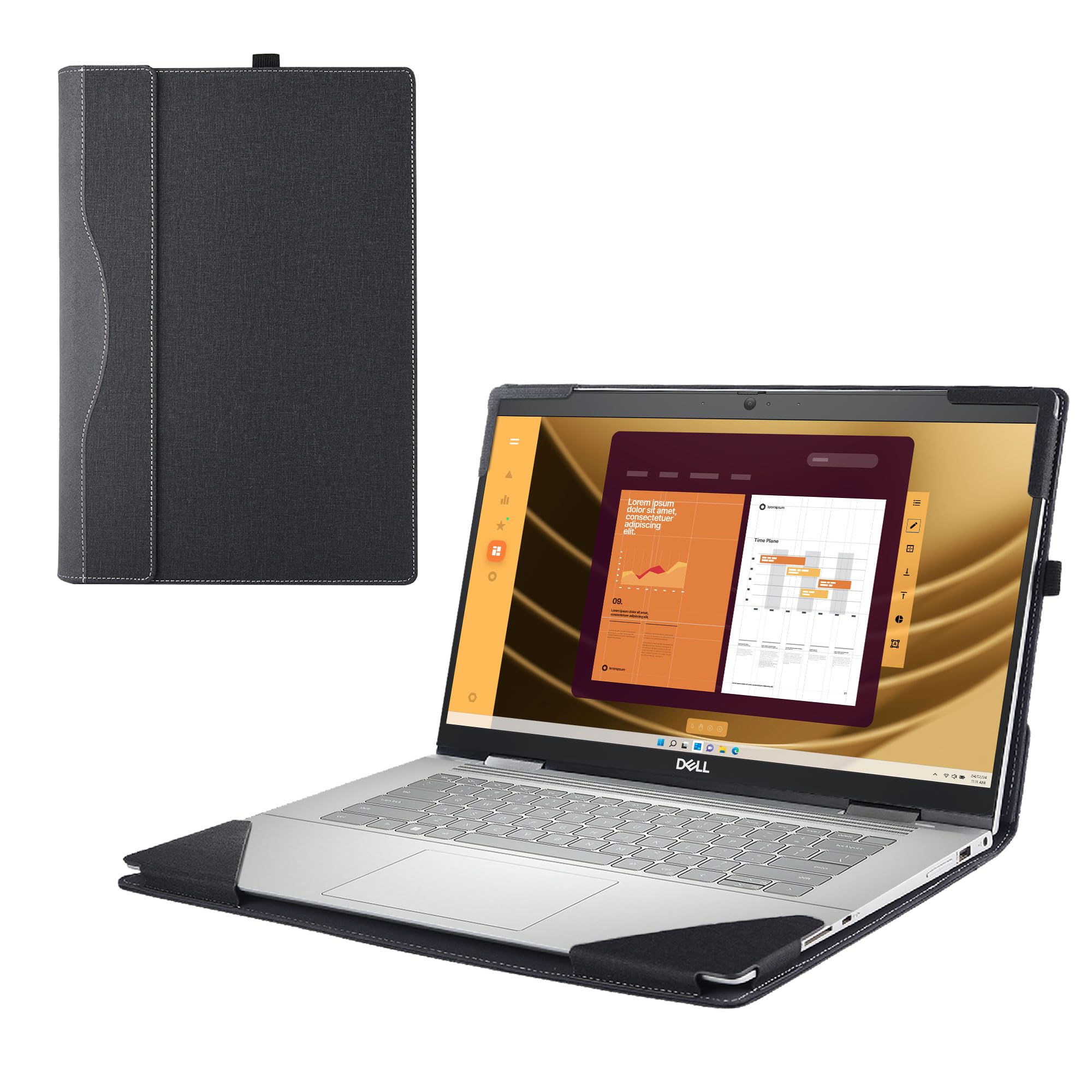 RUNMEIJIA Laptop Cover Case for Dell Latitude 5550/5540/5530/5520 2021~2024[not Compatible with Any Other Model] .2-in-1 PU Leather Detachable