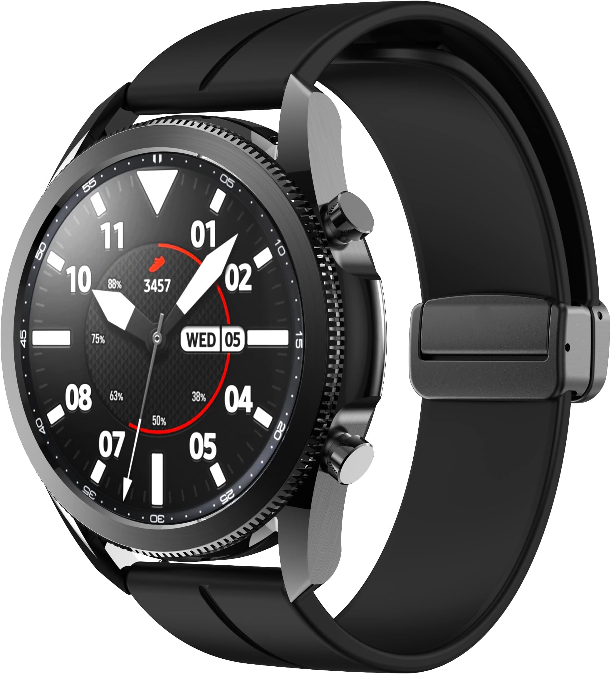22mm Watch Straps Silicone Replacement Strap Compatible for Garmin Vivoactive 4/Galaxy Watch 3 45mm/ Gen 5/for Huawei GT2 46mm/ GT2 pro 46mm Magnetic Clasp Quick Release Watch Strap