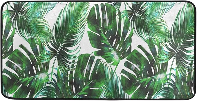 Amazon.com: Tropical Palm Leaves Jungle Kitchen Rug Summer Floral Floor