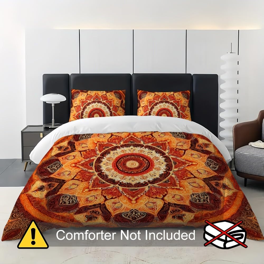 Copripiumino 155x200 cm Colore Arancione 3 pezzi, microfibra ipoallergenica